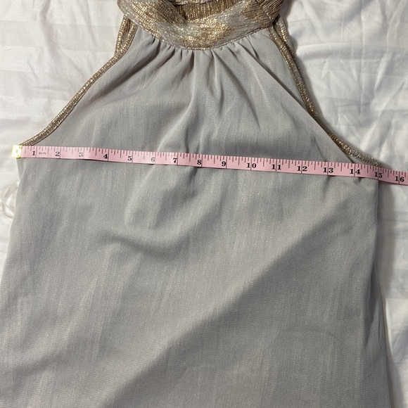 INC | Tie neck Metallic shimmer Halter Top - Picture 15 of 15